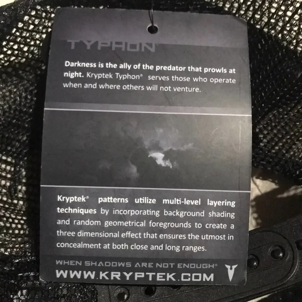 KRYPTEK Black Camo Baseball Hat YOUTH / KIDS